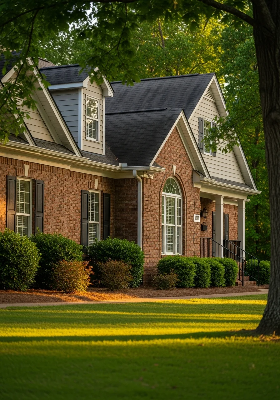 Close-up of a Leeds home exterior with traditional features and well-maintained grounds.